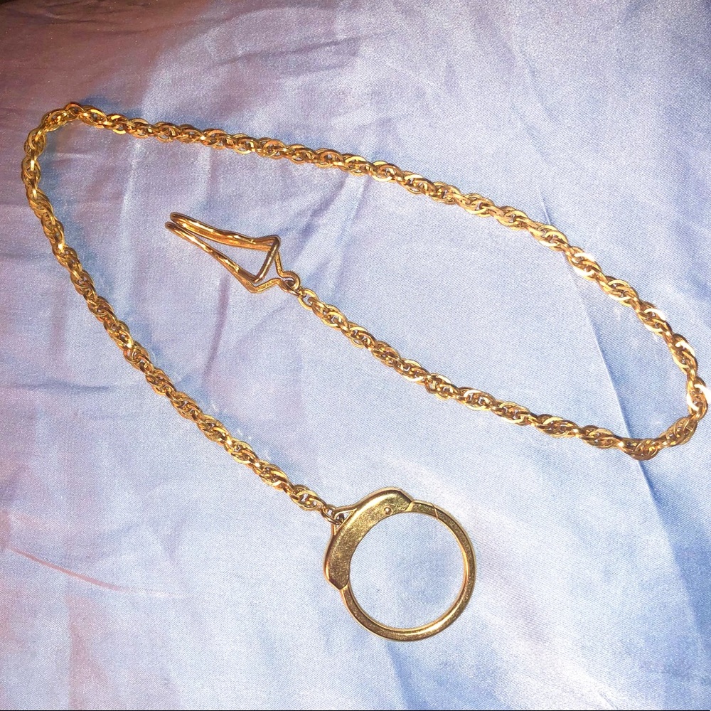 SWANK BRAND WATCH CHAIN VINTAGE FOB BELT SLIDE